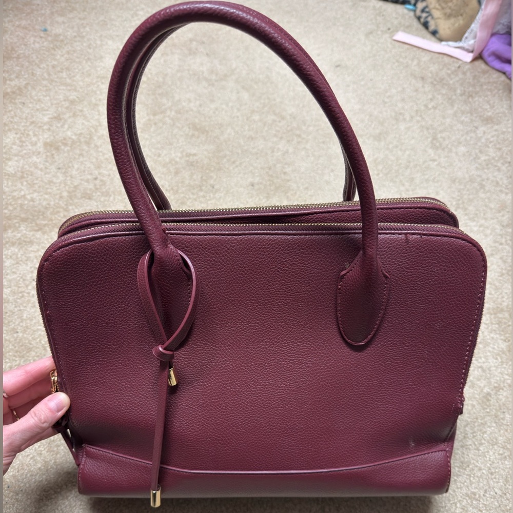 Urban Expressions Red Satchel Bag with Structured Design